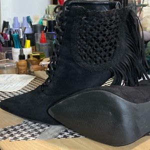 Suede Heel Booties